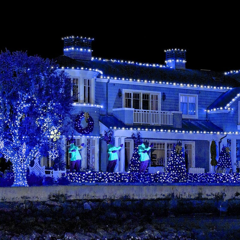 weillsnow Outdoor Christmas Decoration,66 FT 200 LED String Lights with Timer Memory Function,Plug in Waterproof Fairy Lights for Indoor Outdoor Home Room Garden Christmas Party Decor(Blue&White) - Image 5